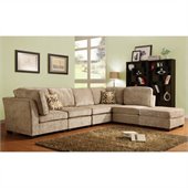 Homelegance Burke 6 Piece Sectional in Brown Beige Chenille 