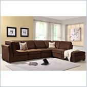 Homelegance Burke 6 Piece Sectional in Dark Brown Polyester 