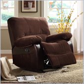 Homelegance Caputo Rocker Recliner Chair in Dark Brown