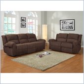 Homelegance Esther Recliner Sofa and Loveseat in Dark Brown