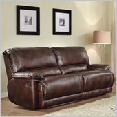 Homelegance Elsie Sofa Recliner in Dark Brown Polished Microfiber