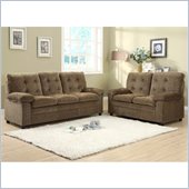 Homelegance Charley Sofa and Loveseat in Brown Chenille