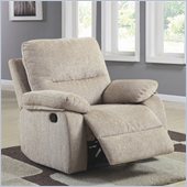 Homelegance Marianna Chair Recliner in Light Beige Chenille