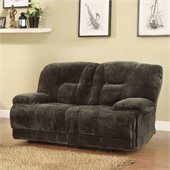 Homelegance Geoffrey Loveseat Power Recliner in Chocolate Plush