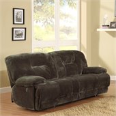 Homelegance Geoffrey Sofa Power Recliner in Chocolate Textured Plush
