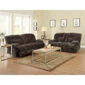 Homelegance Geoffrey Sofa and Loveseat Power Recliner Set in Chocolate