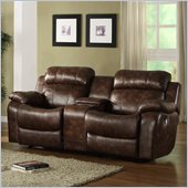 Homelegance Marille Rocking Reclining Loveseat in Warm Brown