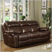 Homelegance Marille Reclining Sofa in Warm Brown Microfiber