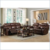 Homelegance Marille Reclining Sofa and Loveseat Set in Warm Brown