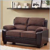 Homelegance Ellie Loveseat in Dark Brown Microfiber