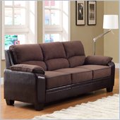 Homelegance Ellie Sofa in Dark Brown Microfiber