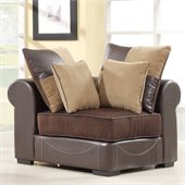 Homelegance Lamont Modular Corner in Chocolate Corduroy