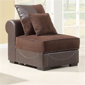 Homelegance Lamont Modular Armless Chair in Chocolate Corduroy
