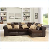 Homelegance Lamont 4 Piece Modular Sectional in Chocolate Corduroy