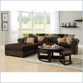 Homelegance Lamont 5 Piece Modular Sectional in Chocolate Corduroy