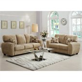 Homelegance Rubin Sofa and Loveseat in Light Brown