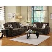 Homelegance Rubin Sofa and Loveseat in Chocolate