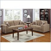 Homelegance Paramus Sofa and Loveseat in Brown Corduroy