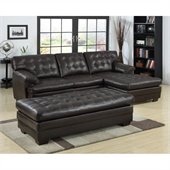 Homelegance Brooks Sectional with Ottoman in Dark Brown