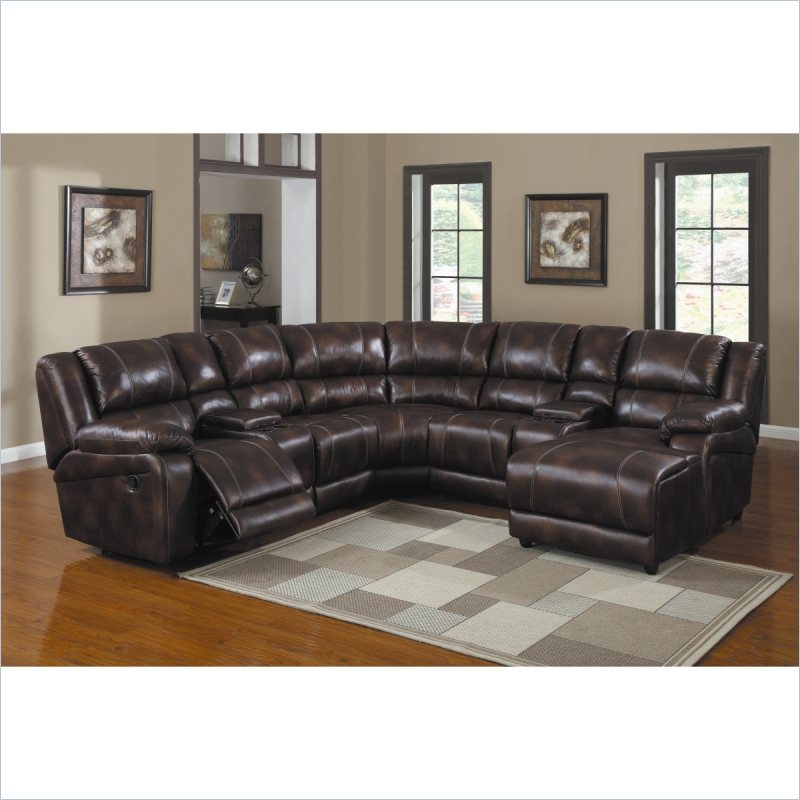 Homelegance Viewers Sectional Sofa in Rich Polished Microfiber