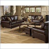 Homelegance Bentleys 3 Piece Sofa Set in Rich Brown Bonded Leather