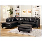 Homelegance Morgan Sectional in Black Bonded Leather