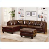 Homelegance Morgan Sectional in Brown Bonded Leather