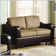 ADD TO YOUR SET: Homelegance Anthony Loveseat in Brown and Dark Brown
