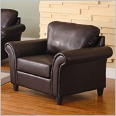 Homelegance Levan Chair  in Dark Brown Vinyl