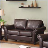 Homelegance Levan Loveseat in Dark Brown Vinyl