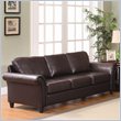 ADD TO YOUR SET: Homelegance Levan Sofa in Dark Brown Vinyl