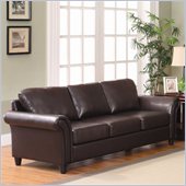 Homelegance Levan Sofa in Dark Brown Vinyl