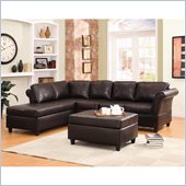 Homelegance Levan Sectional in Dark Brown Vinyl