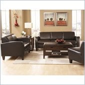 Homelegance Allen 3 Piece Sofa Set in Dark Chocolate