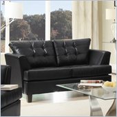 Homelegance Della Loveseat in Black Bonded Leather