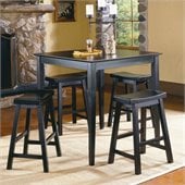 Homelegance Saddleback 5 Piece Counter Height Table Set in Black Sand 