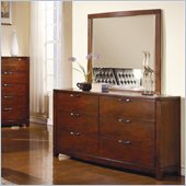 Homelegance Hamilton Dresser and Mirror Set in Brown Cherry