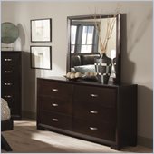 Homelegance Astrid Dresser and Mirror Set in Espresso Finish
