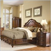 Homelegance Prenzo Queen Panel Bed 3 Piece Bedroom Set in Brown