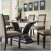 Homelegance Plano Rectangular Glass Dining Table in Espresso Finish