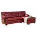 Trent Home Brooks Oversized Tufted 2 Piece Leather Sectional in Red