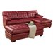 Trent Home Brooks Oversized Tufted 3 Piece Leather Sectional in Red