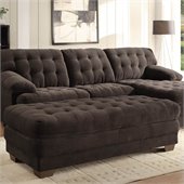 Homelegance Brooks Oversized Tufted Cocktail Ottoman in Chocolate