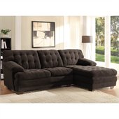 Homelegance Brooks Oversized Tufted 2 Piece Sectional in Chocolate