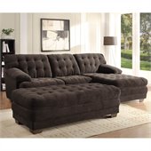 Homelegance Brooks Oversized Tufted 3 Piece Sectional in Chocolate