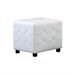 Trent Home Sparkle Faux Leather Cube Ottoman in White