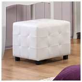 Homelegance Sparkle Cube Ottoman in White