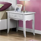 Homelegance Sparkle Tufted 1 Drawer Nightstand in White