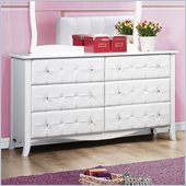 Homelegance Sparkle Tufted 6 Drawer Double Dresser in White