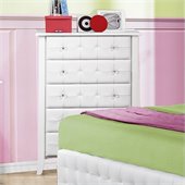 Homelegance Sparkle Tufted 5 Drawer Chest in White